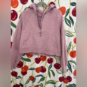 Lululemon scuba oversized half zip hoodie in heathered pink taupe - size M/L